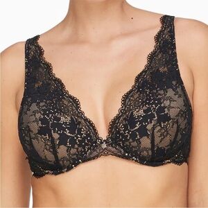 ThirdLove all day lace Uplift Plunge Bra 32F lingerie sexy floral Lacey t shirt